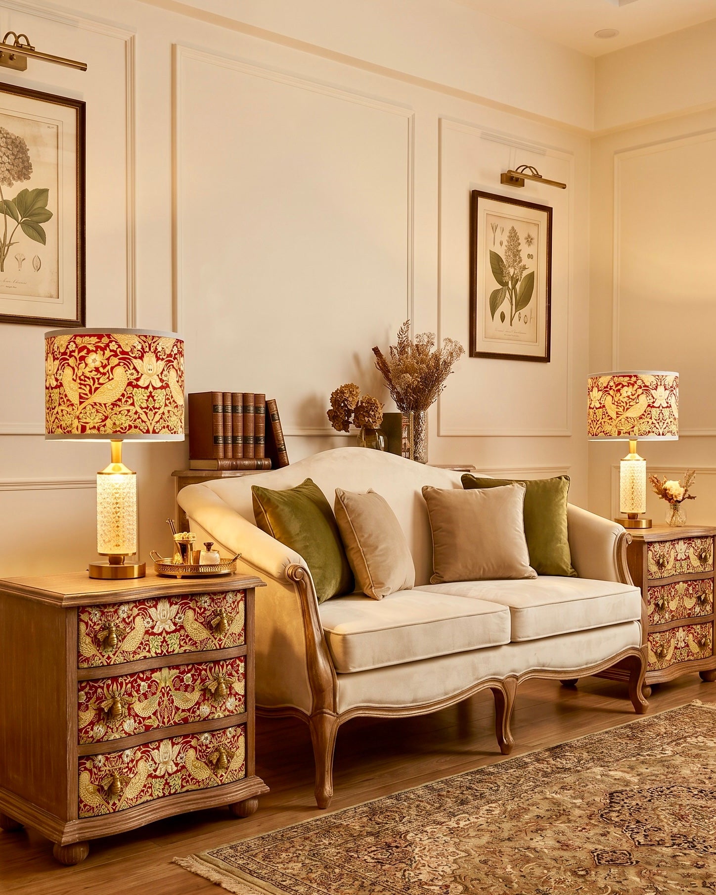 The Sanderé Valmont Nightstand | Hand-Finished Three-Drawer Bedside Table