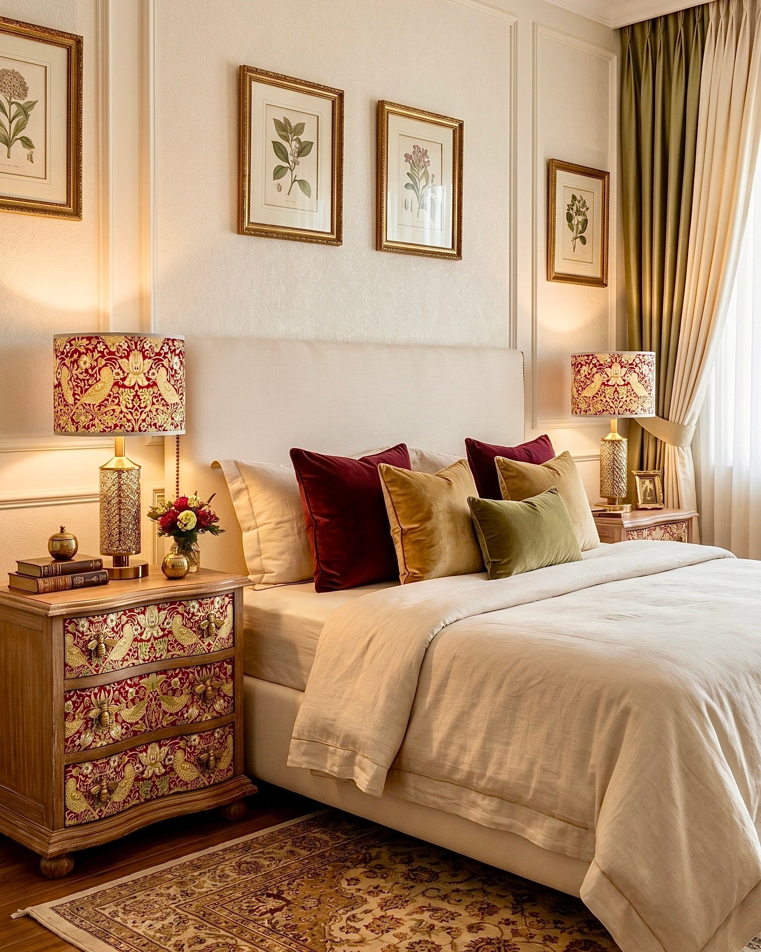 The Sanderé Valmont Nightstand | Hand-Finished Three-Drawer Bedside Table
