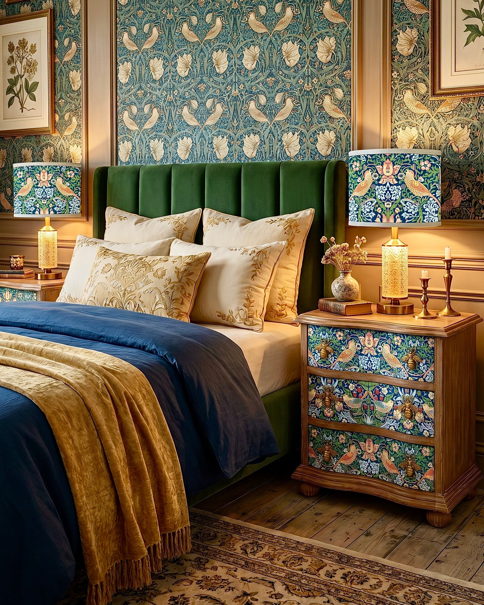 The Sanderé Wrenwood Nightstand | Hand-Finished Three-Drawer Bedside Table