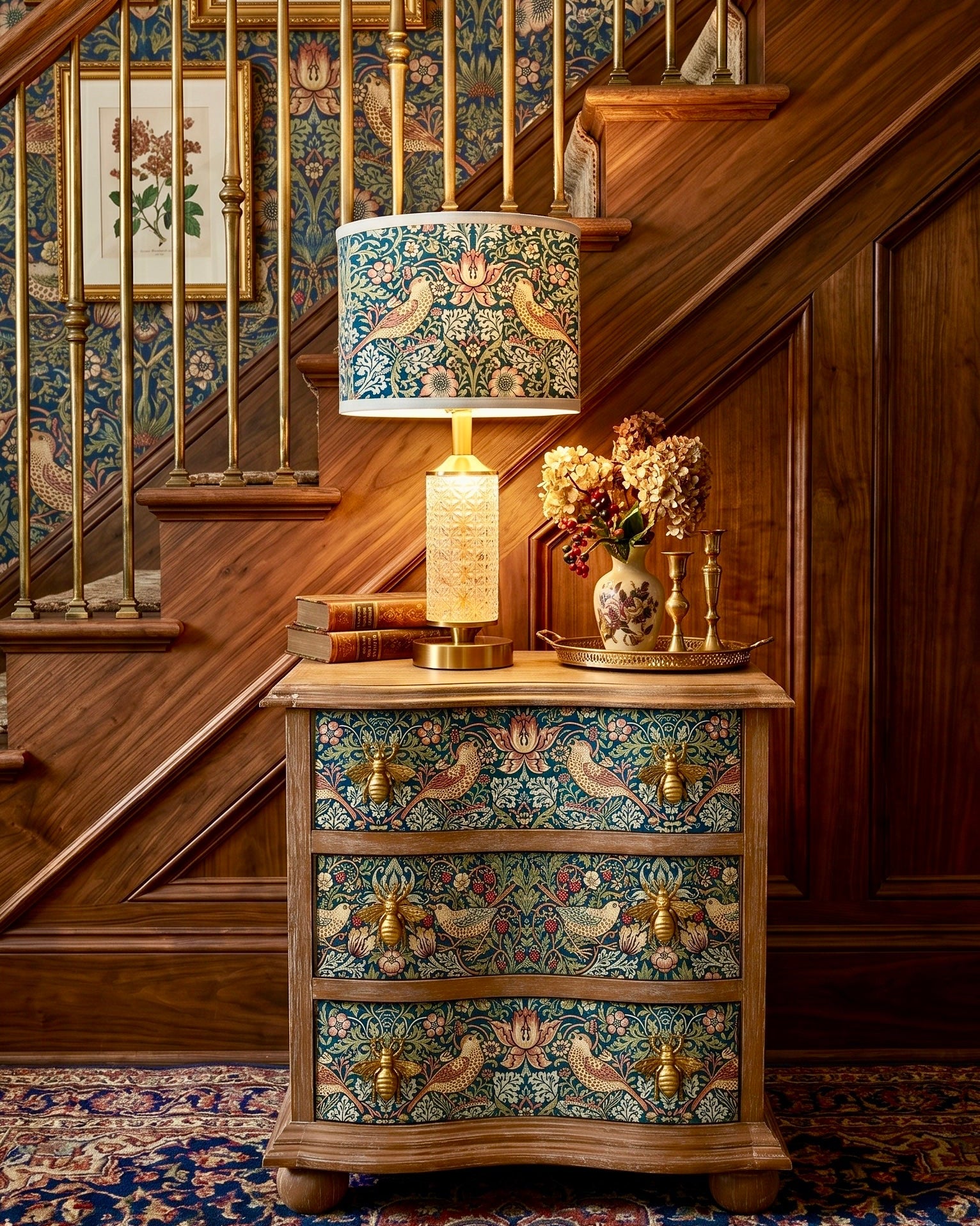 The Sanderé Vivienne Nightstand | Hand-Finished Three-Drawer Bedside Table