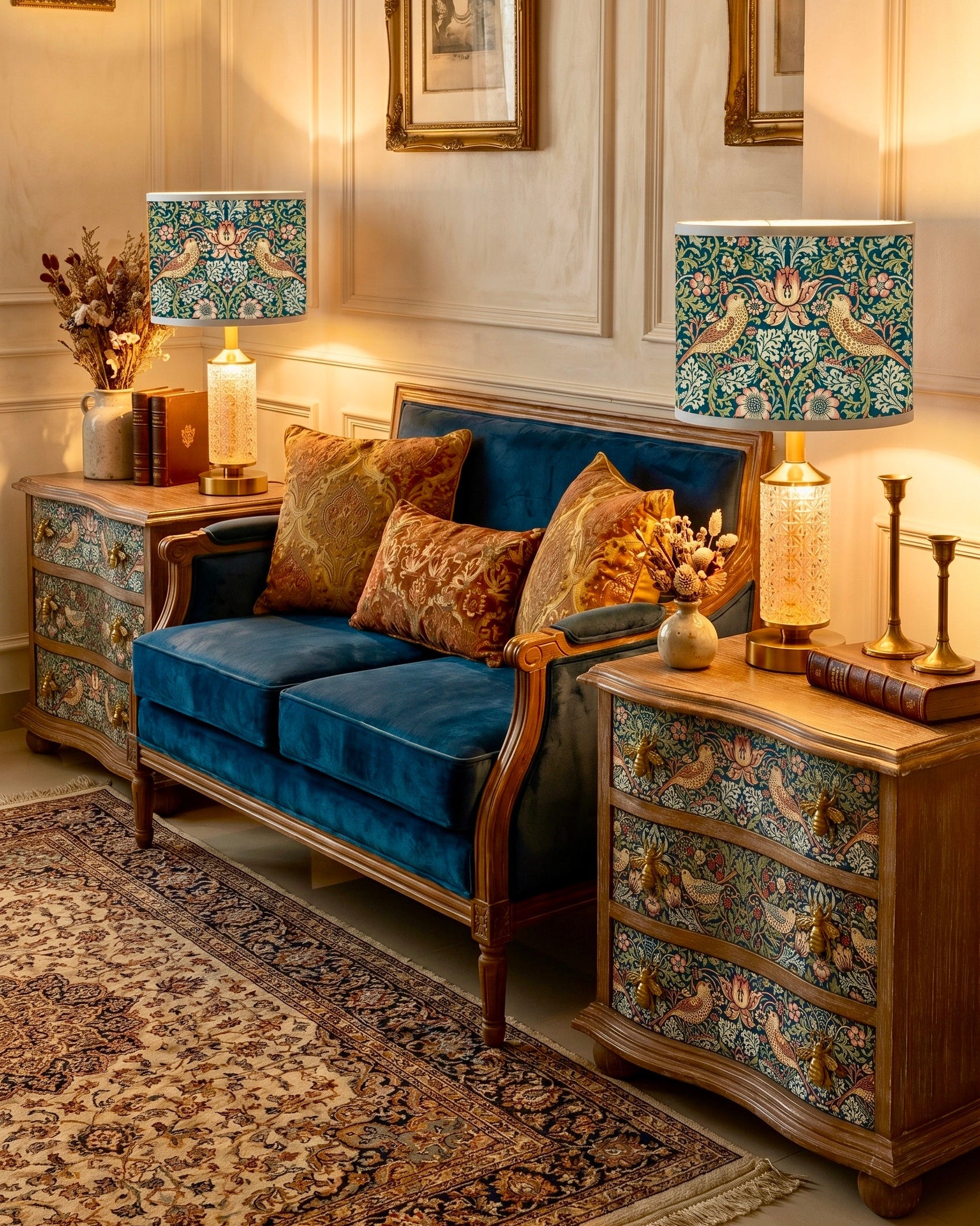 The Sanderé Vivienne Nightstand | Hand-Finished Three-Drawer Bedside Table
