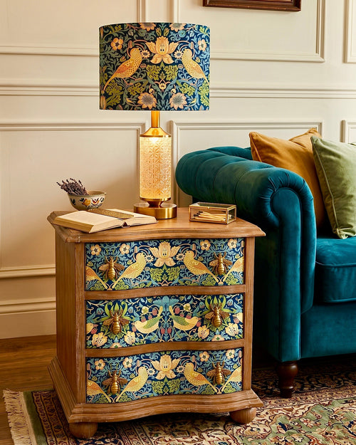 The Sanderé Aviary Nightstand | Hand-Finished Three-Drawer Bedside Table
