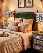 The Sanderé Violet Garden Nightstand | Hand-Finished Three-Drawer Bedside Table