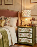 The Sanderé Cottage Bloom Nightstand | Hand-Finished Three-Drawer Bedside Table