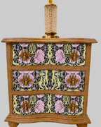 The Sanderé Violet Garden Nightstand | Hand-Finished Three-Drawer Bedside Table