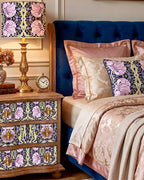 The Sanderé Violet Garden Nightstand | Hand-Finished Three-Drawer Bedside Table