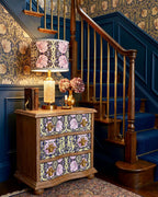 The Sanderé Violet Garden Nightstand | Hand-Finished Three-Drawer Bedside Table