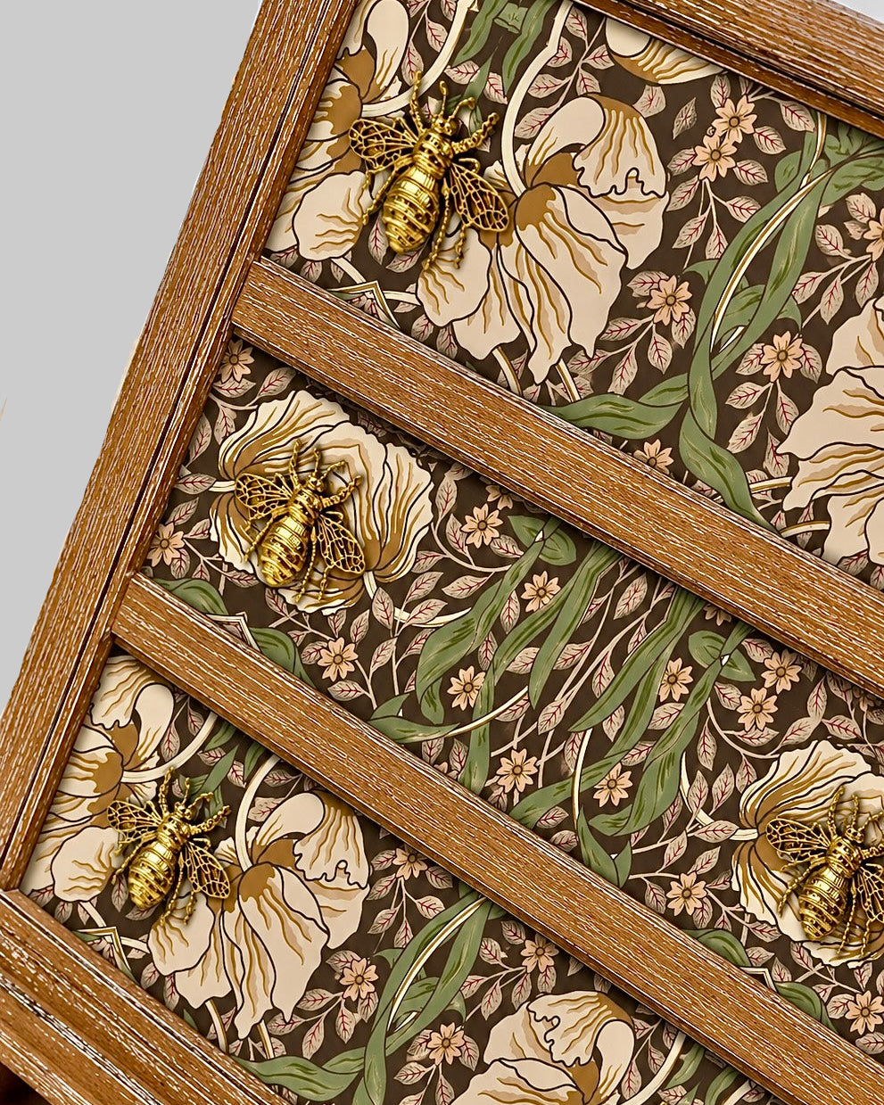 The Sanderé Honey Bloom Nightstand | Hand-Finished Three-Drawer Bedside Table