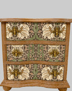 The Sanderé Honey Bloom Nightstand | Hand-Finished Three-Drawer Bedside Table