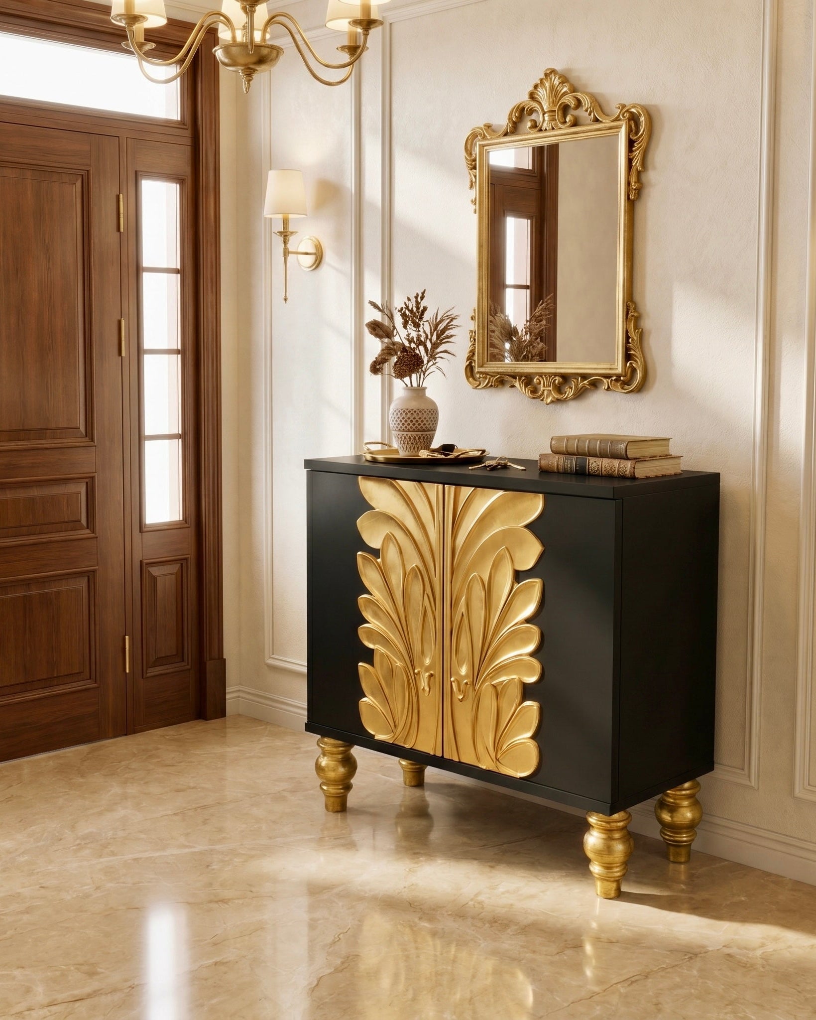 The Sanderé Fleur Cabinet | Sculptural 3D Floral Accent Cabinet