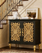 The Sanderé Maison Cabinet | Hand-Finished Hollow Carved Accent Cabinet