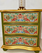 The Sanderé Gardenwing Nightstand | Hand-Finished Three-Drawer Bedside Table