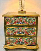 The Sanderé Gardenwing Nightstand | Hand-Finished Three-Drawer Bedside Table