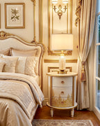The Sanderé Gilded Botanica Nightstand | Hand-Finished Custom Oval Bedside Table