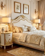 The Sanderé Gilded Botanica Nightstand | Hand-Finished Custom Oval Bedside Table