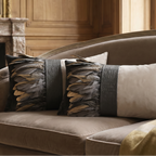 The Sanderé Handmade Embellished Croc Plume Decorative Pillow