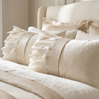 The Sanderé Handmade Embellished Croc Plume Decorative Pillow