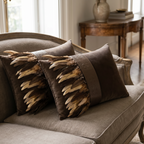 The Sanderé Handmade Embellished Croc Plume Decorative Pillow