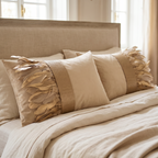 The Sanderé Handmade Embellished Croc Plume Decorative Pillow