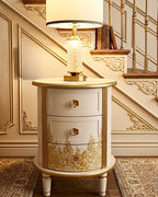 The Sanderé Gilded Botanica Nightstand | Hand-Finished Custom Oval Bedside Table