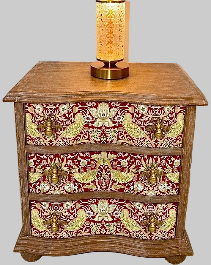 The Sanderé Valmont Nightstand | Hand-Finished Three-Drawer Bedside Table
