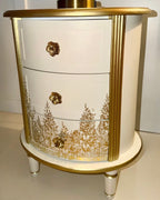 The Sanderé Gilded Botanica Nightstand | Hand-Finished Custom Oval Bedside Table