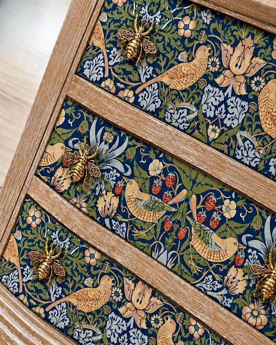 The Sanderé Willowbird Nightstand | Hand-Finished Three-Drawer Bedside Table