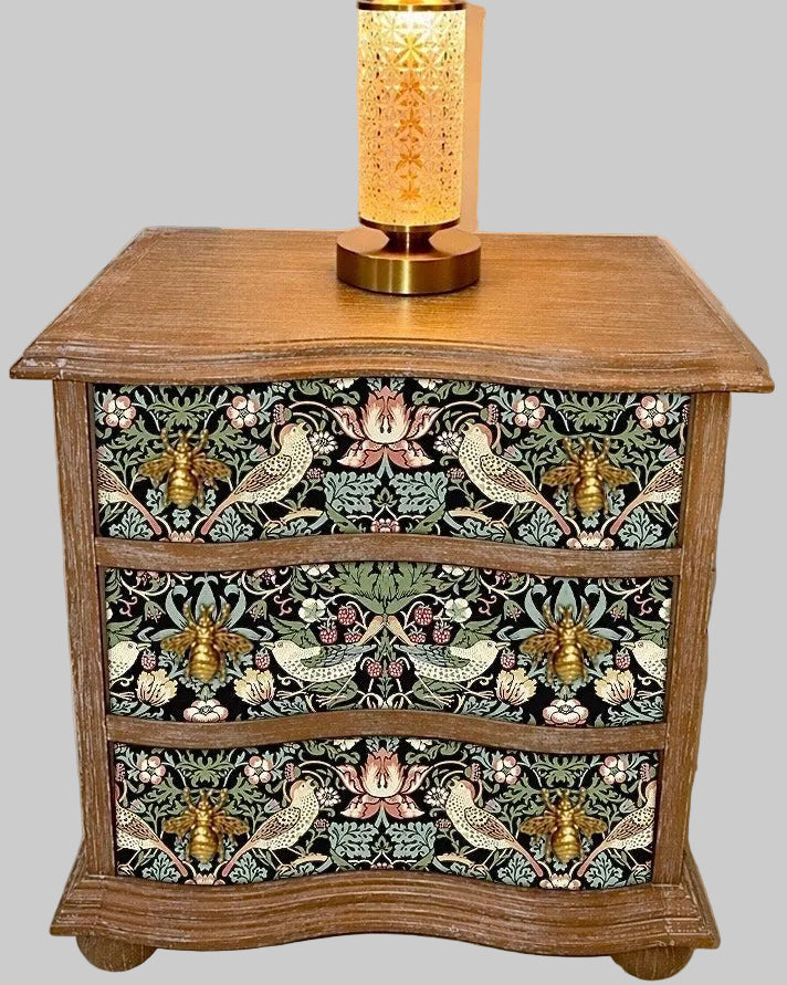 The Sanderé Gardenlark Nightstand | Hand-Finished Three-Drawer Bedside Table