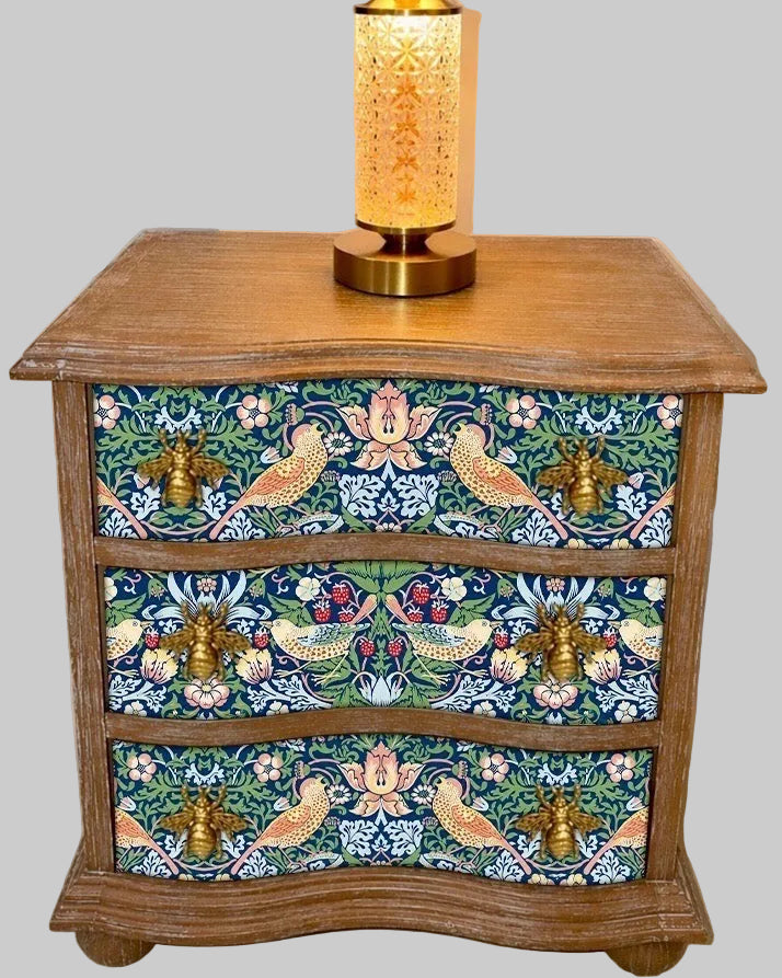 The Sanderé Willowbird Nightstand | Hand-Finished Three-Drawer Bedside Table