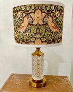 The Sanderé Botanical Bird Nightstand | Hand-Finished Three-Drawer Bedside Table