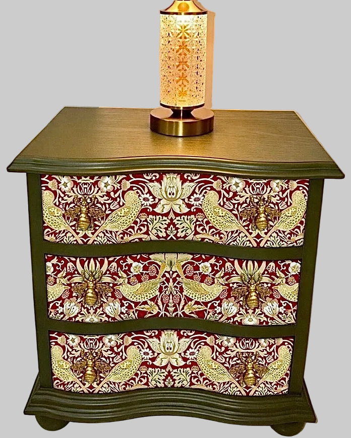 The Sanderé Valmont Nightstand | Hand-Finished Three-Drawer Bedside Table